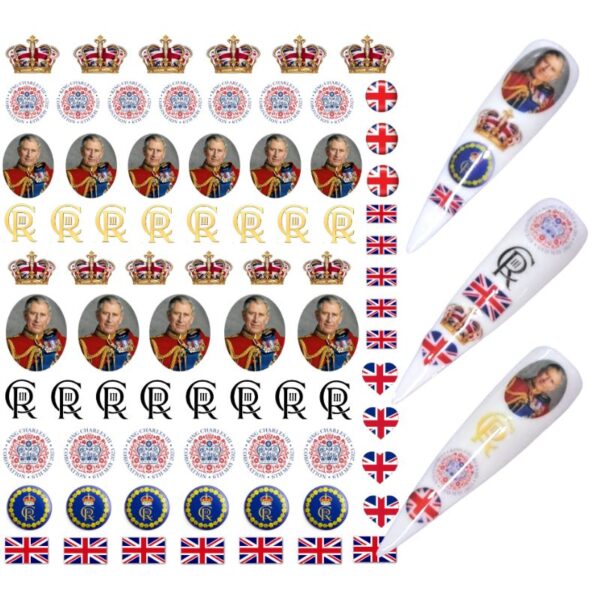 Kings Coronation Water Slide Nail Art Decals Water Decals
