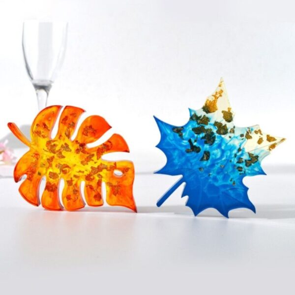 Leaf Shape Silicone Mold, Palm Leaf Silcone Resin Mould, Maple Leaves Shape Silicone Mould, Tropical Leaves Coaster Molds - Image 6
