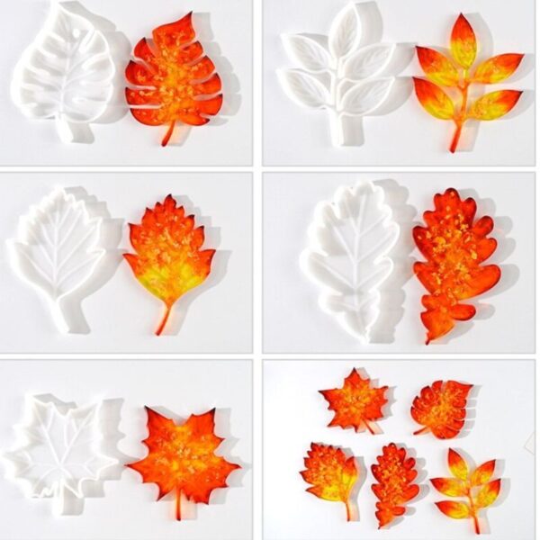 Leaf Shape Silicone Mold, Palm Leaf Silcone Resin Mould, Maple Leaves Shape Silicone Mould, Tropical Leaves Coaster Molds - Image 3
