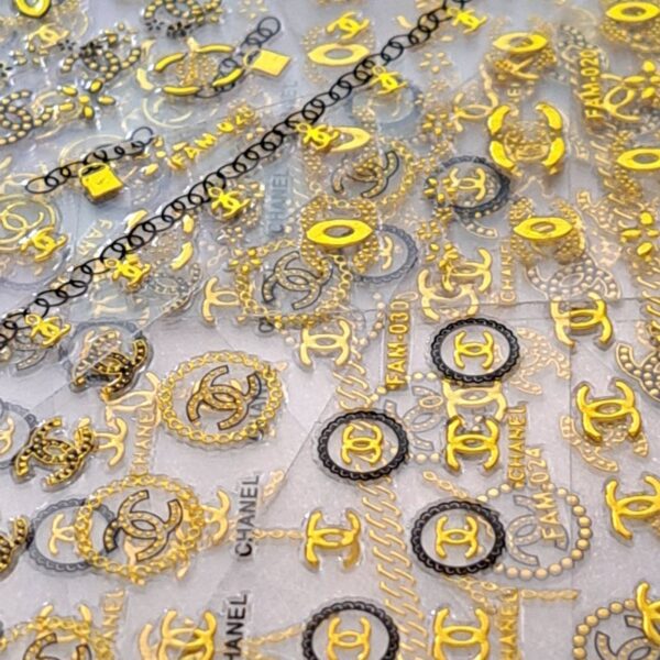 30 Piece Designer Inspired Nail Art Stickers - Image 3