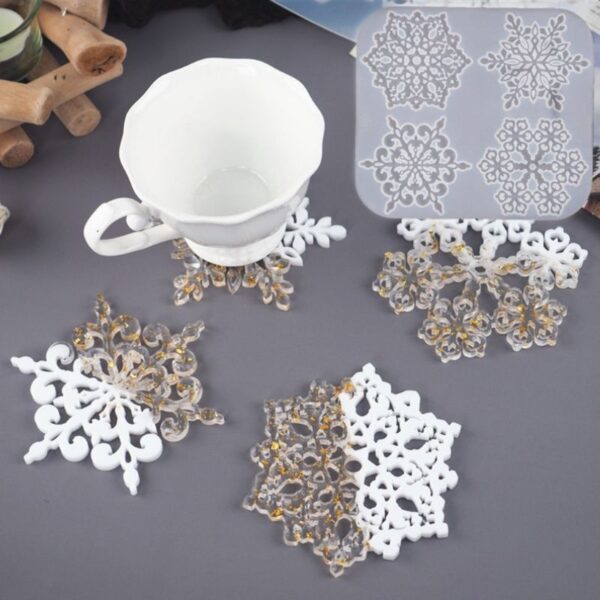 4 Piece Snowflake Epoxy Resin Mold