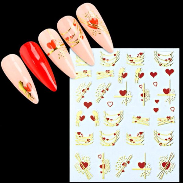 Abstract Heart Nail Art Stickers Design 1605