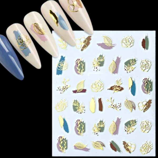 Abstract Leaf Nail Art Stickers Design 1611