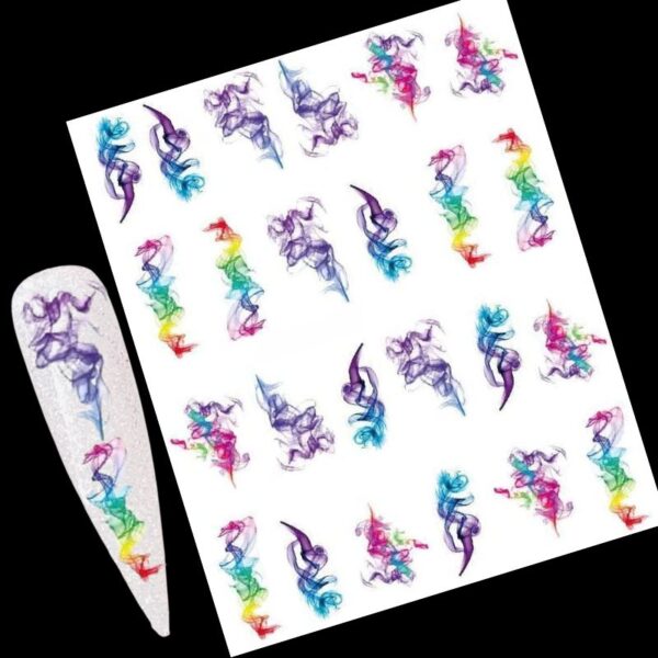Blooming Ink Abstract Nail Art Stickers Design 1861