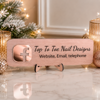 Facebook Logo Signs Nail Artist Logo Signs Nail Tech Props Personalised Nail Display Personailsed Signs Shop Signs Engraved Signs Counter Signs Social Media Signs