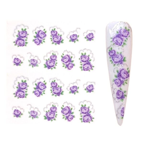 Flower Nail Water Decals Design 077