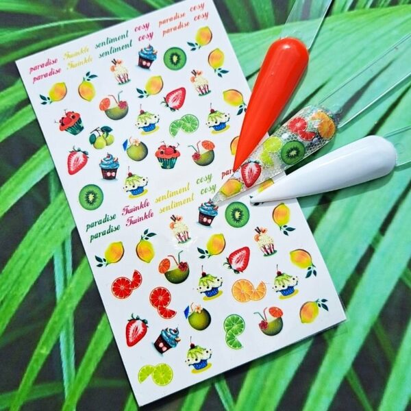 Fruit And Cupcake Nail Art Water Decals
