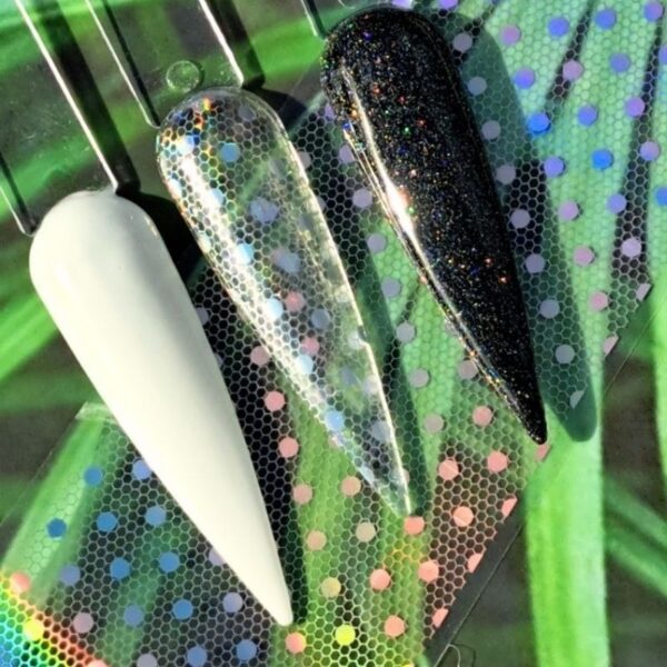 Dot and Honeycomb Silver Holographic Nail Transfer Foil 1 Metre Length - Image 3