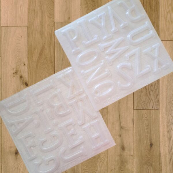 2 Piece Alphabet Flexible Plastic Resin Mold