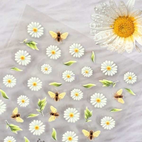 5D Bee And Flower Nail Art Stickers Design 955 - Image 3