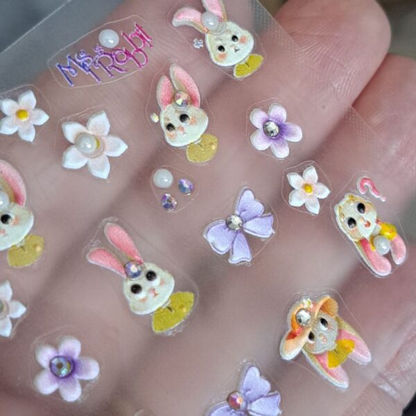 5D Crystal Jewel Gem Cartoon Bunny Nail Art Stickers Design 117 - Image 2