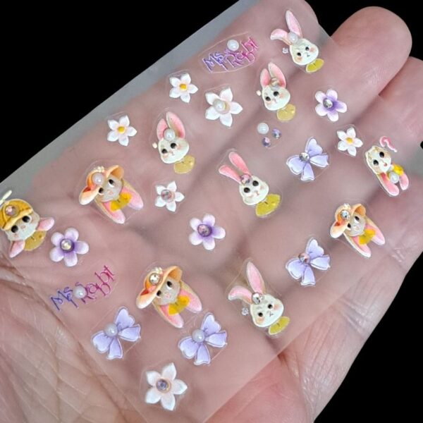 5D Crystal Jewel Gem Cartoon Bunny Nail Art Stickers Design 117