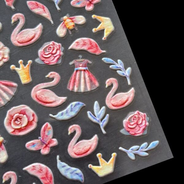 5D Flamingo Nail Art Stickers Butterfly Nail Art Feather Nail Art Bee Nail Art Stickers Design 981 - Image 2