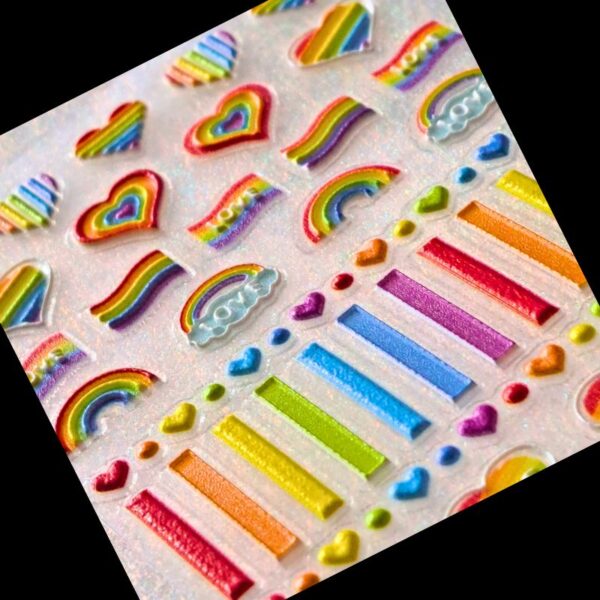 5D Gay Pride Nail Art Stickers Design 140 LGBTQ Nail Stickers Gay Pride Rainbow Stickers - Image 2