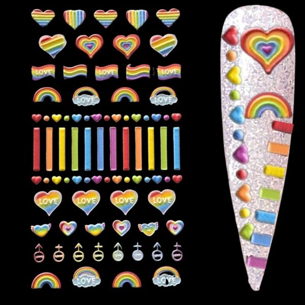 5D Gay Pride LGBTQ Nail Art Stickers Design 140