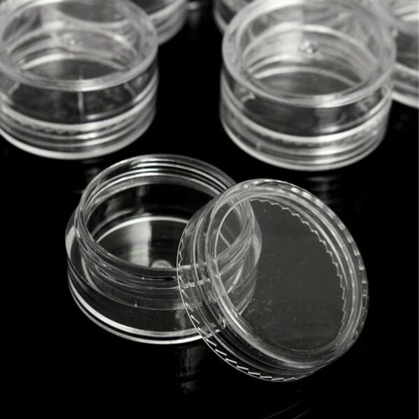 5ml Empty Clear Cosmetic Pots With Lids 3g Craft Pots Clear 5ml Nail Art Jars 5ml Containers With Lids 5ml Glitter Storage Pots Bead Storage Pots - Image 2