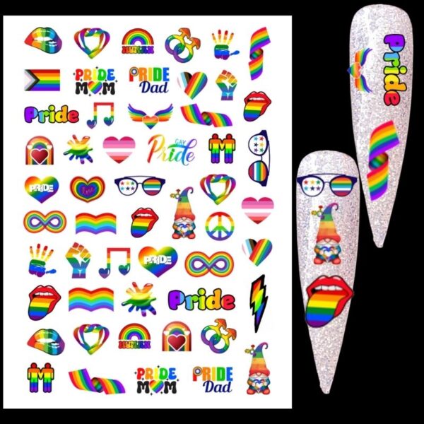 Gay Pride Nail Art Water Decals