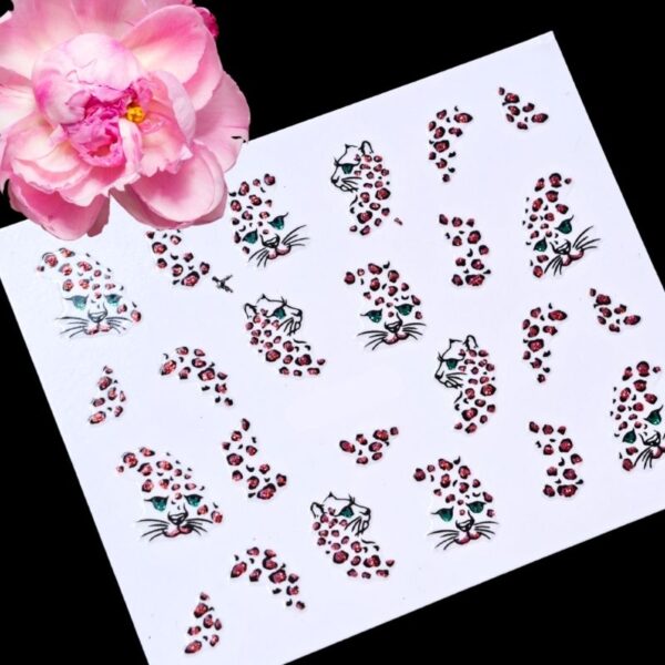 Leopard Print Nail Art Sticker Design 1011 Glitter Leopard Print Nail Stickers