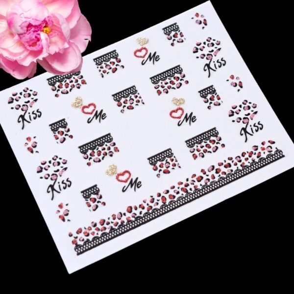 Glitter Pattern Leopard Print Sticker Design 1015
