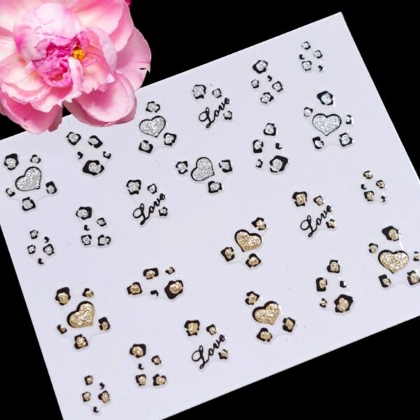 Glitter Pattern Leopard Print Sticker Design 1016