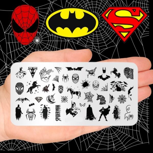 Superheroes Spiderman Batman Superman Stamping Plate Design 160 (3)