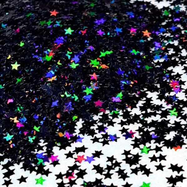 3mm Black Holographic Stars