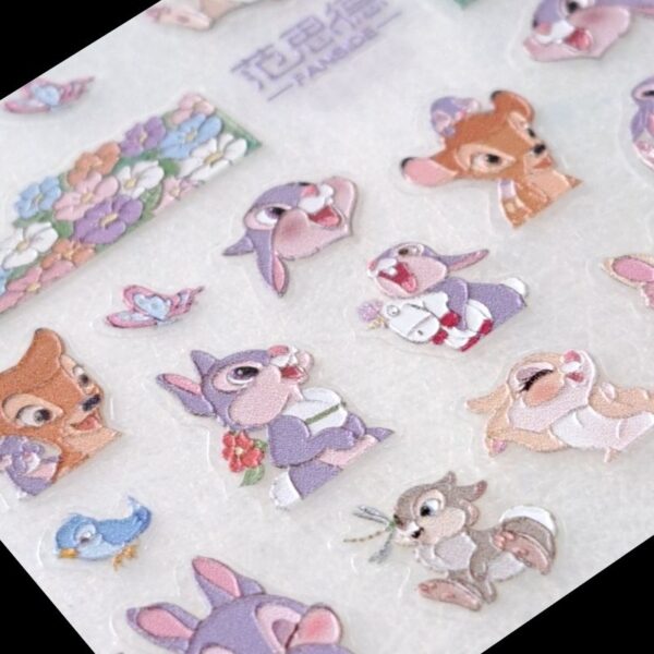 5D Disney Bambi Nail Art Stickers Disney Thumper And Miss Bunny Nail Art Stickers Design 044 - Image 2