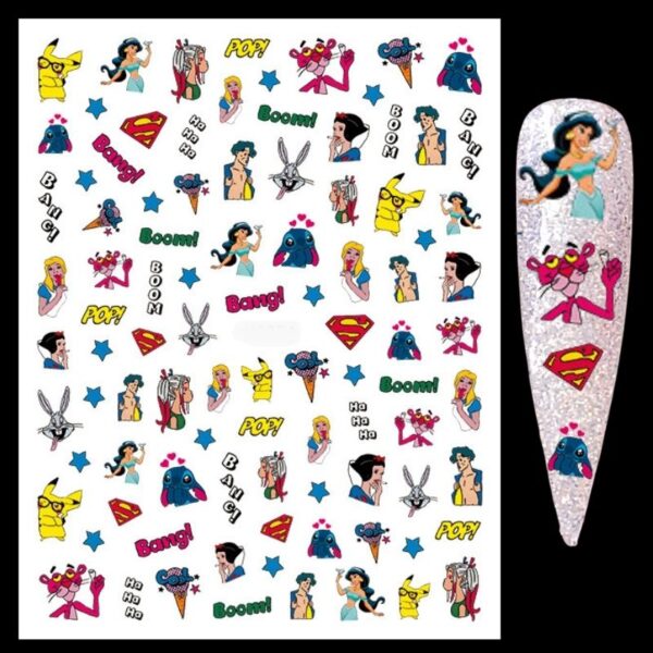 Disney Characters Nail Art Stickers Design 254 Superman Nail Stickers