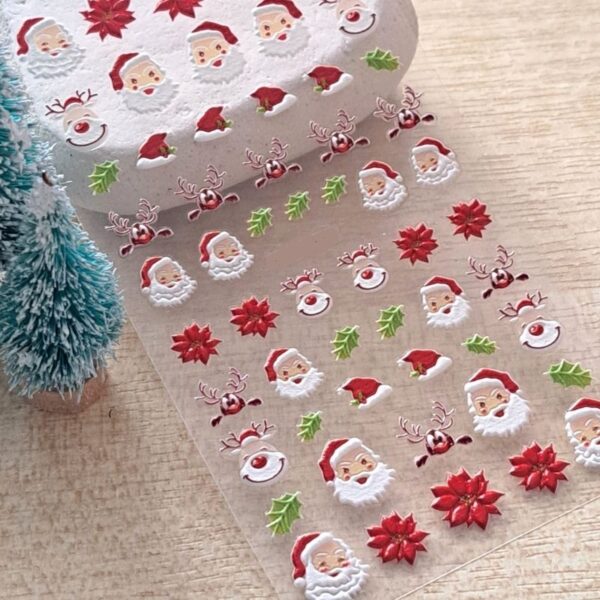 5D Christmas Santa Nail Art And Craft Stickers Design 8028