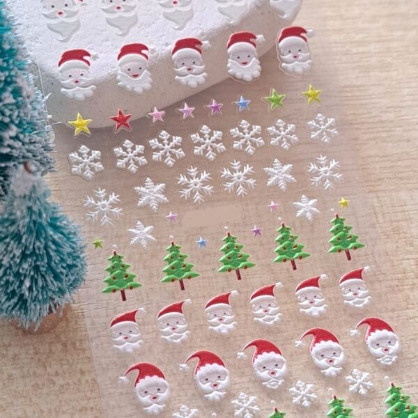 5D Snowflake Santa Xmas Trees Stars Christmas Nail Art Stickers Xmas Craft Stickers Design 8029