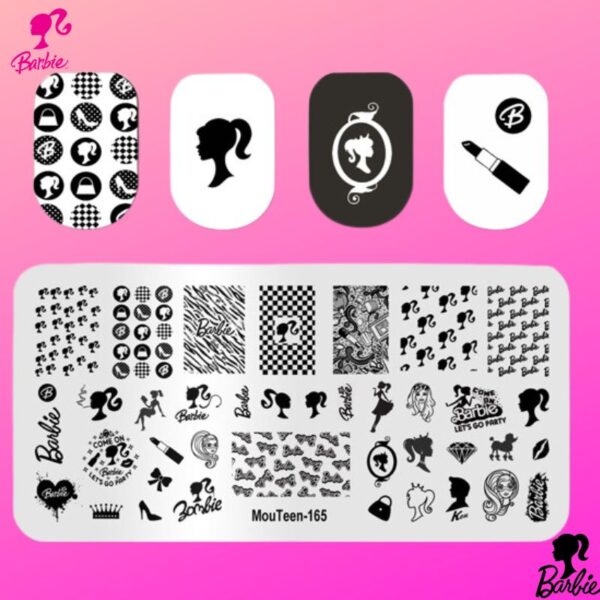 Barbie Nail Stamping Plate Design 165 Barbie Nail Art Stamping Plate - Image 2
