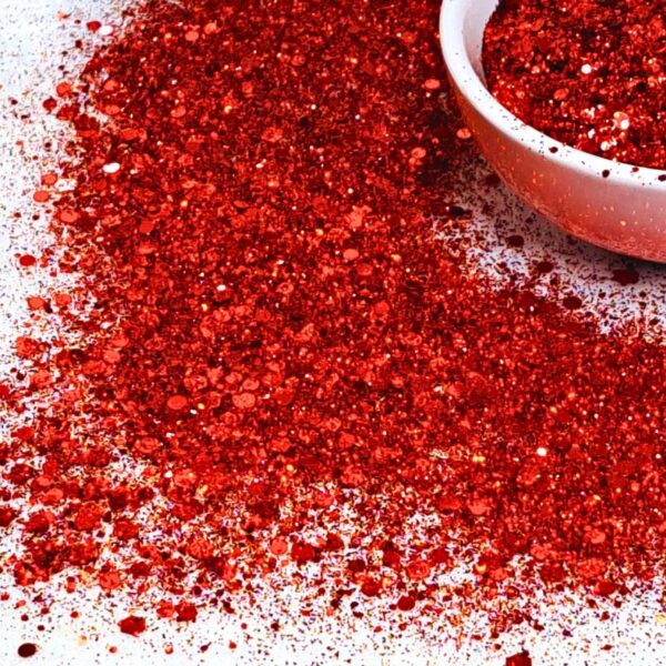 Cherry Red Glitter Mix