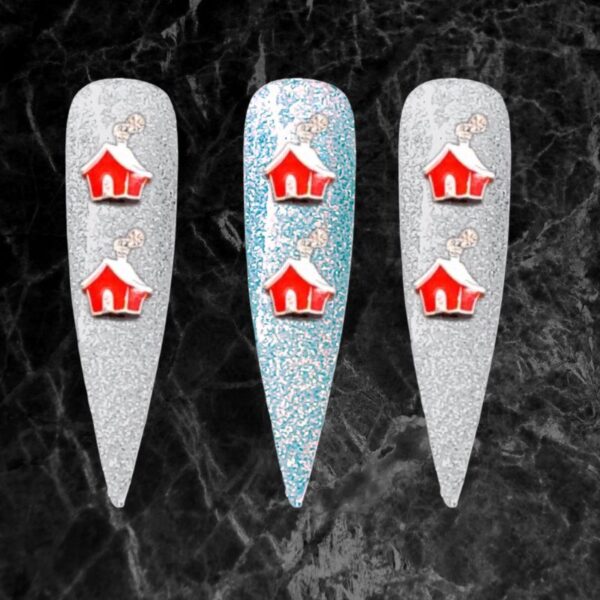 Christmas Elf House Crystal Nail Art Charms Xmas Craft Charms x 1 Piece 2 Design Styles - Image 2