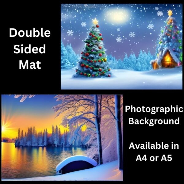 Winter Village Laminated Double Sided Mat Photographic Background Mat