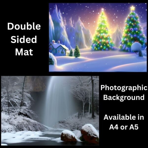 Snow Scene Christmas Laminated Double Sided Mat Photographic Background Mat