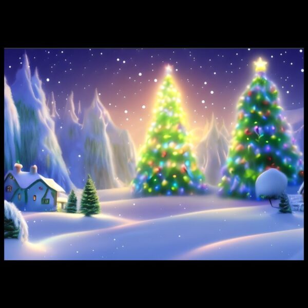 Snow Scene Xmas Photographic Background Mat A4 And A5 Size Nail Display Mats Double Sided Image Photographic Background Mats - Image 3