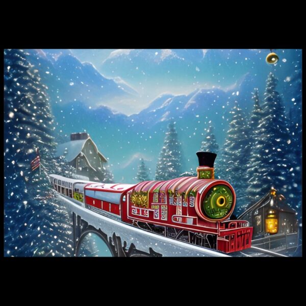 Snow Train Xmas Photographic Background Mat A4 And A5 Size Nail Display Mats Double Sided Image Photographic Background Mats - Image 3
