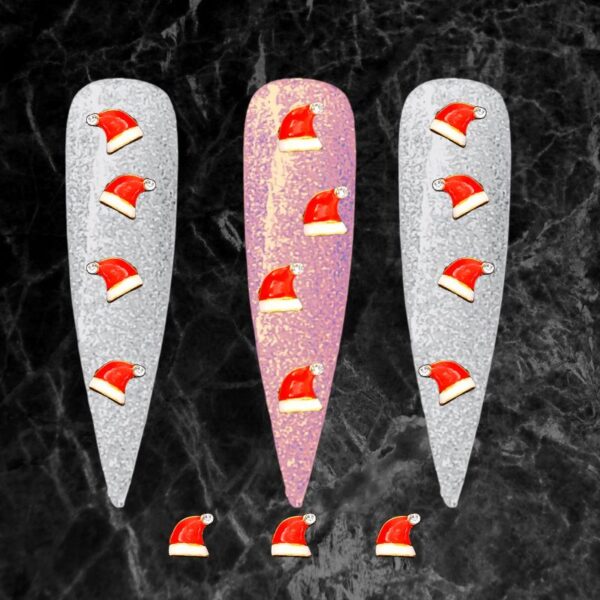 Christmas Santa Hat Nail Art And Craft Alloy Charms Design E