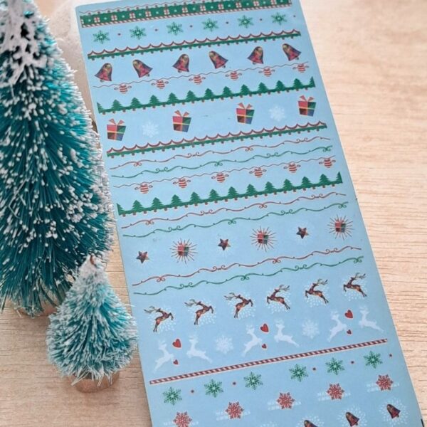 Christmas Water Decals Reindeer Bells Christmas Trees Decoration Design 460