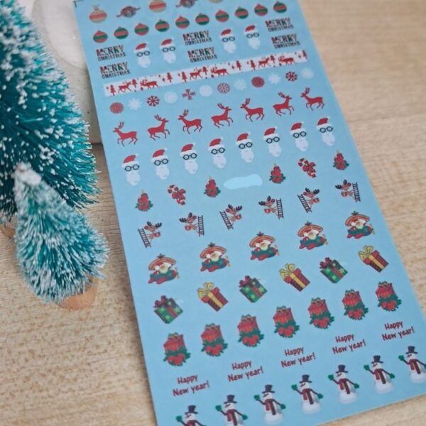 Christmas Water Decals Santa Snowman Candy Cane Reindeer Baubles Snowflakes Design 461