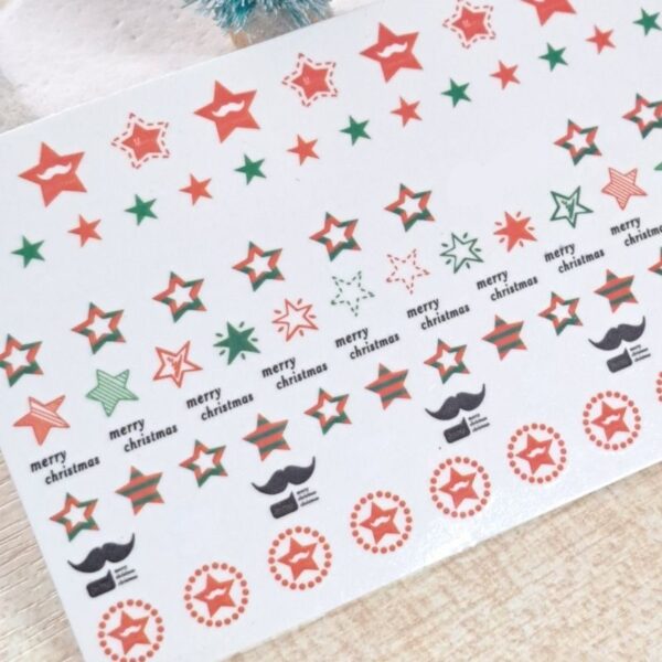 Xmas Stars Nail Art Water Decals Design 444 - Image 2