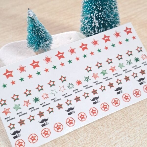 Christmas Water Decals Stars Design 444
