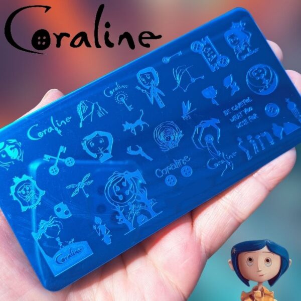 Coraline Halloween Nail Art Stamping Plate Design 164