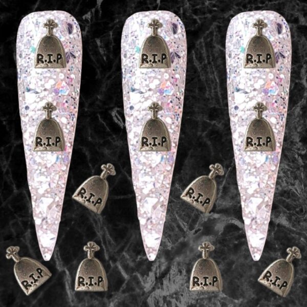 Halloween Alloy Charms Tombstone R.I.P x 1 Piece