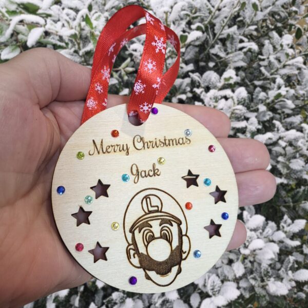 Super Mario Baubles, Super Mario Personalised Baubles, Super Mario Xmas Bauble, Super Mario Christmas Baubles, Luigi Baubles, Yoshi Baubles, Toad Baubles - Image 9