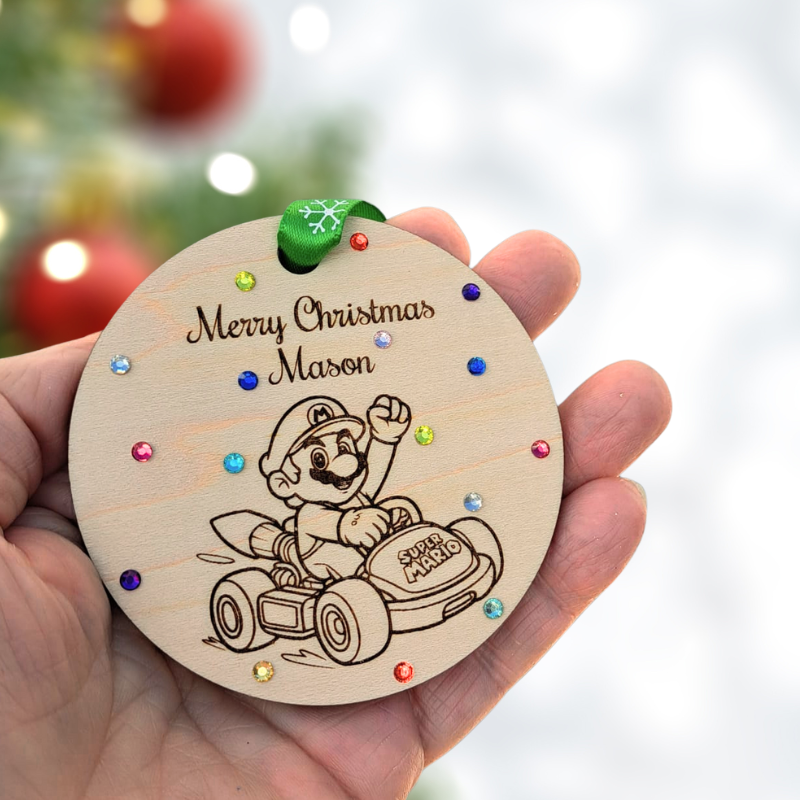 Super Mario Baubles, Super Mario Personalised Baubles, Super Mario Xmas Bauble, Super Mario Christmas Baubles, Luigi Baubles, Yoshi Baubles, Toad Baubles - Image 2