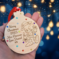 Sonic Bauble, Sonic The Hedgehog Personalised Bauble, Sonic Christmas Bauble, Wooden Rustic Sonic Bauble, Sonic Baubles, Sonic Xmas Baubles