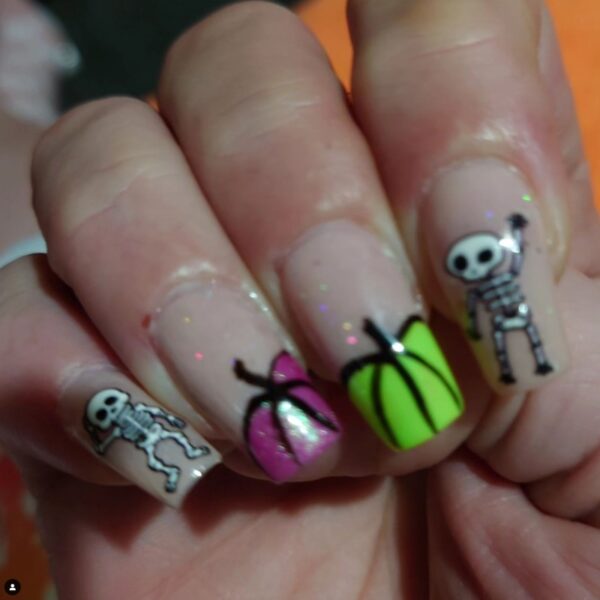 5D Halloween Skeleton Nail Art Stickers Skeleton Craft Stickers Design 215 - Image 3