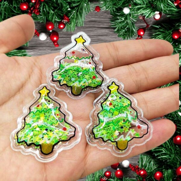 Christmas Filled Shape Shakers DIY Hair Bow Craft Decoration Mobile Phone Santa Christmas Tree Santa Hat Xmas Craft Embellishments - Image 3