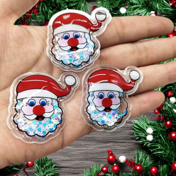 Christmas Filled Shape Shakers DIY Hair Bow Craft Decoration Mobile Phone Santa Christmas Tree Santa Hat Xmas Craft Embellishments - Image 2